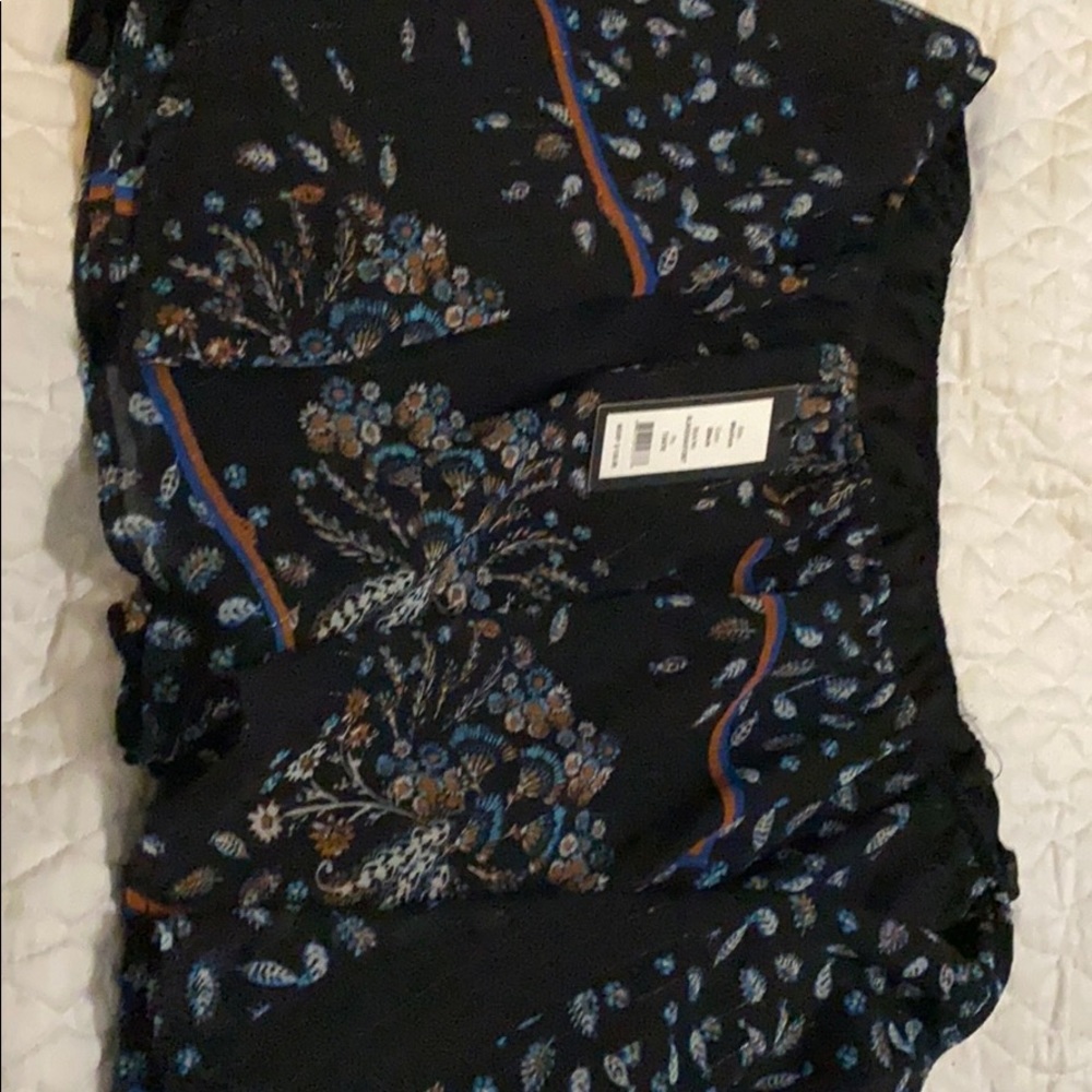 Cropped top paisley print off the shoulder blouse